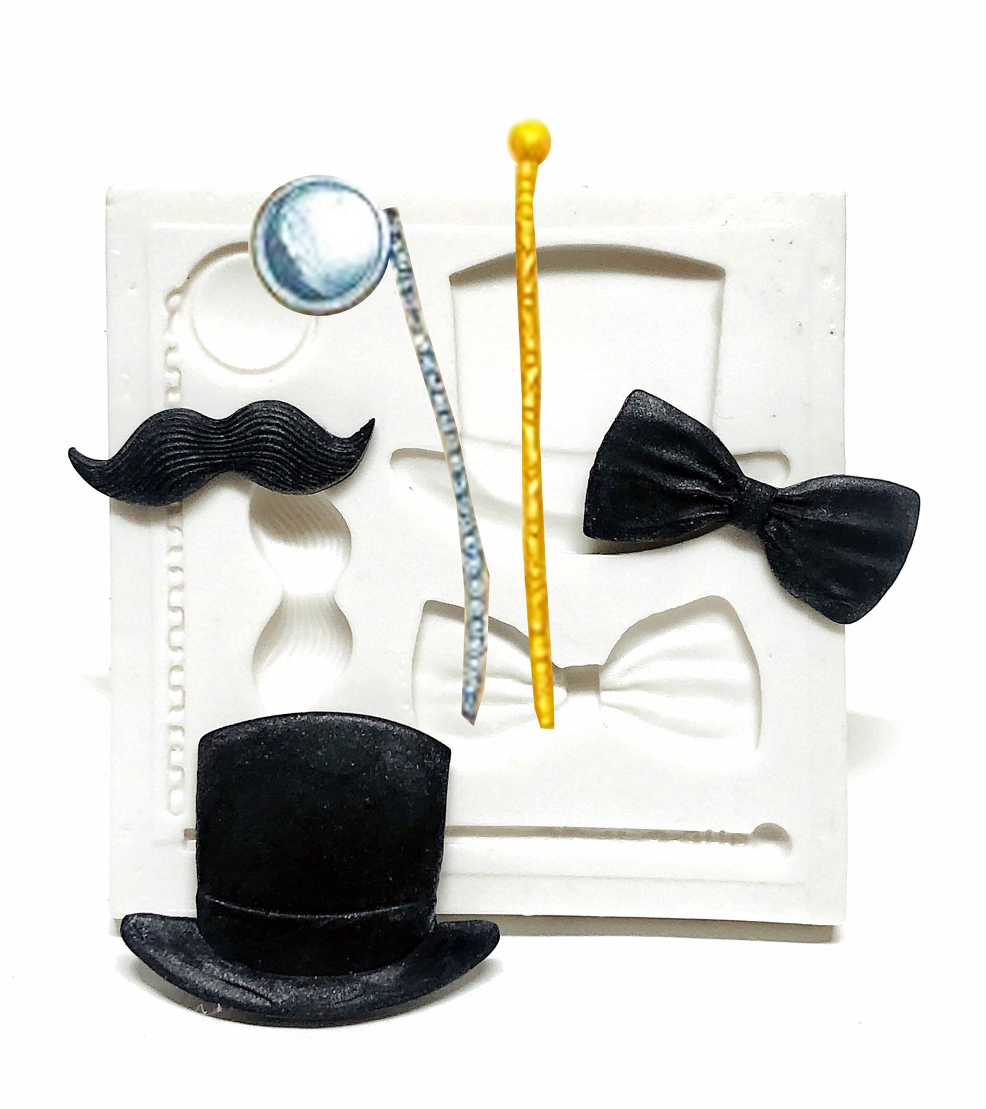 Cartola - Kit - Bigode, Laço, Bengala - P732