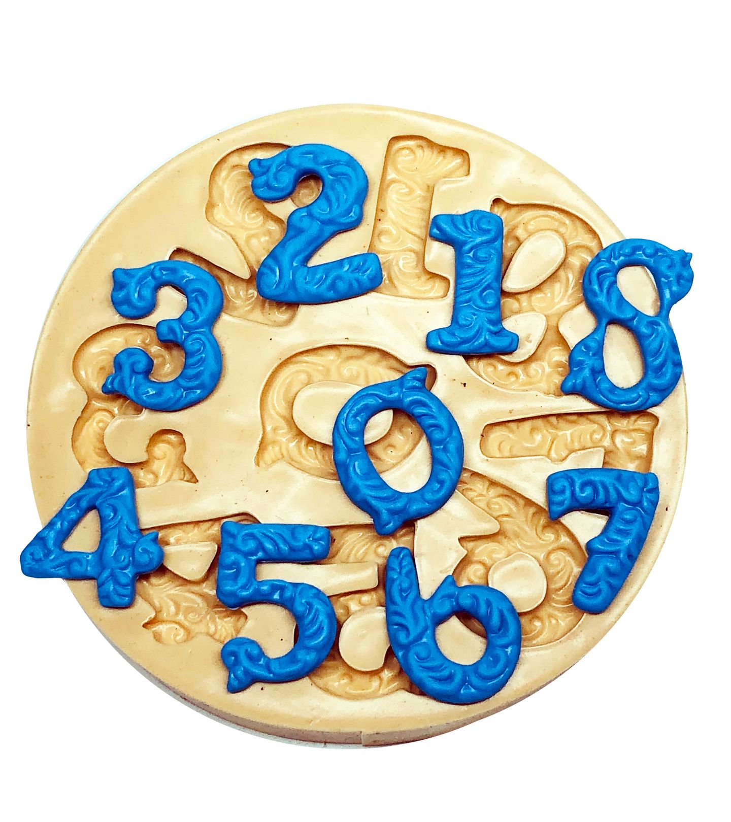 Molde de silicone - Numeros Trabalhados - Grande (3) - P681