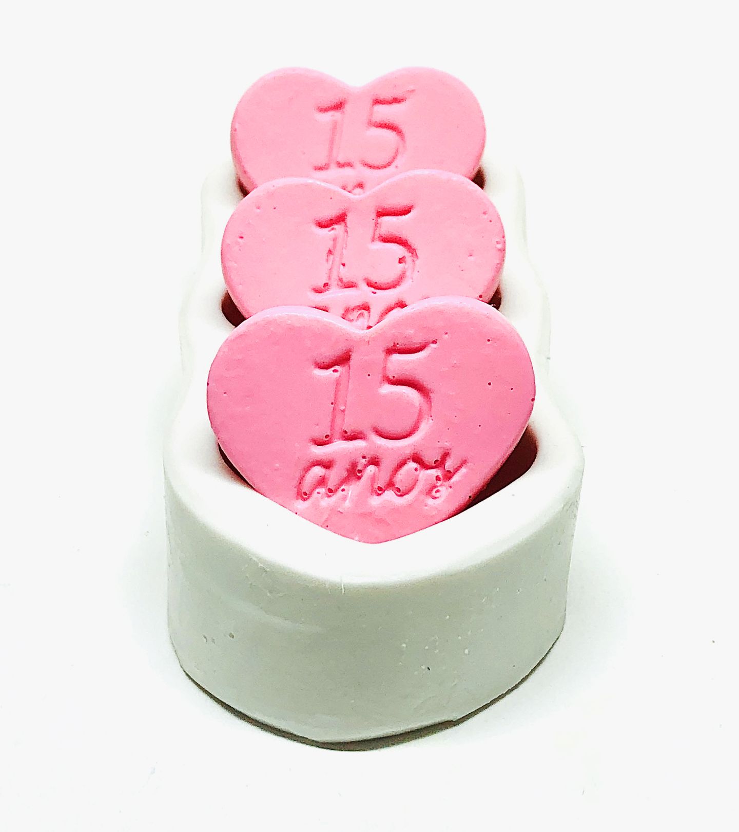 Molde de silicone - Coração - 15 anos