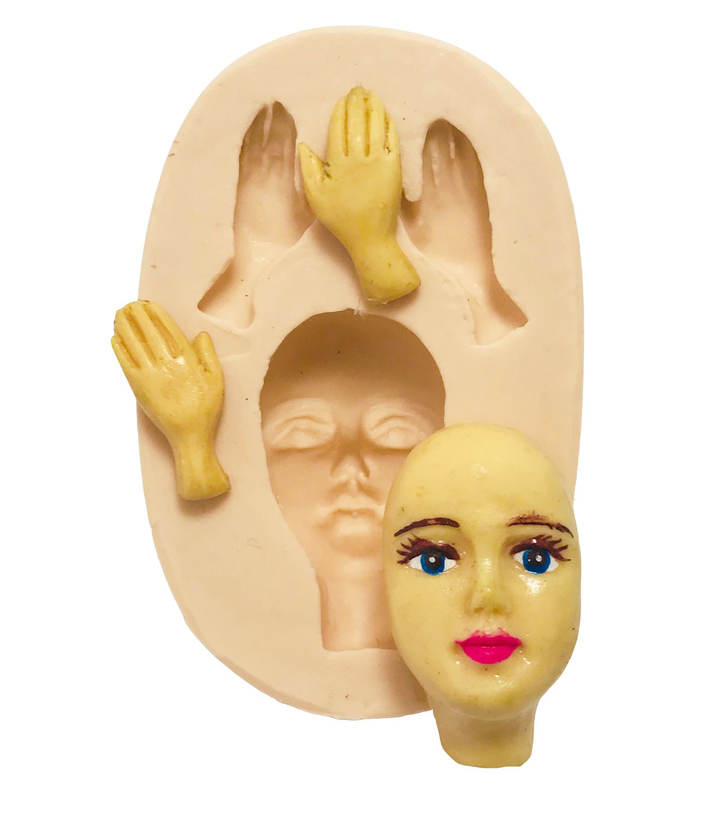 Rosto de Mulher c/ Mãos B Grande - P810