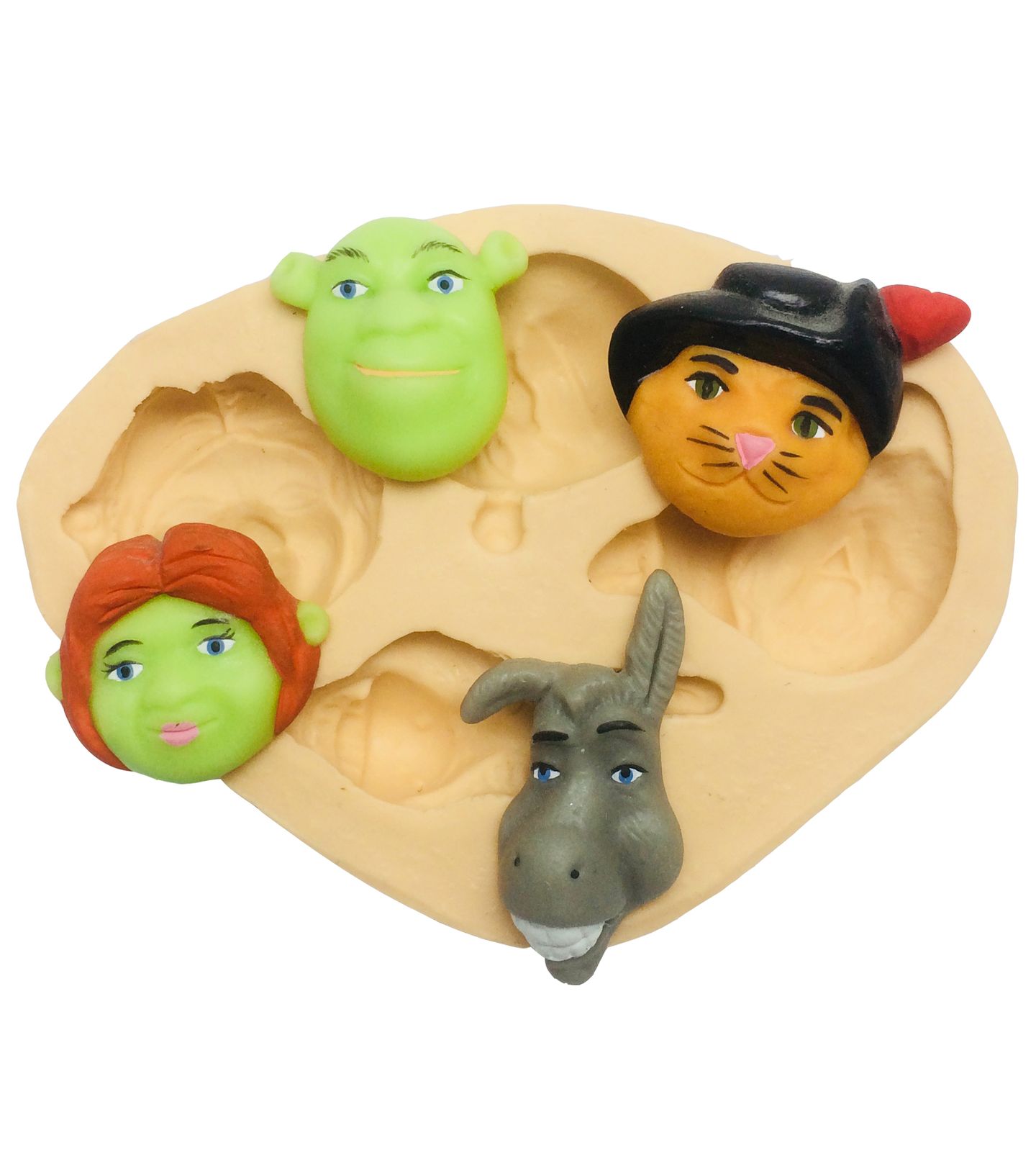 Shrek - Rosto Shrek, Fiona, Burro, Gato Botas - P25