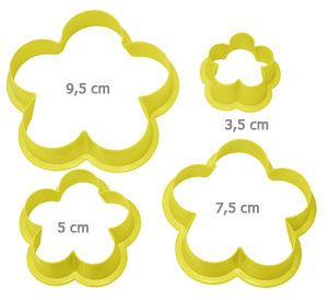 Cortador Blue Star - Flor - 04 pç - (4,6,8,10 cm) - Cod.8201