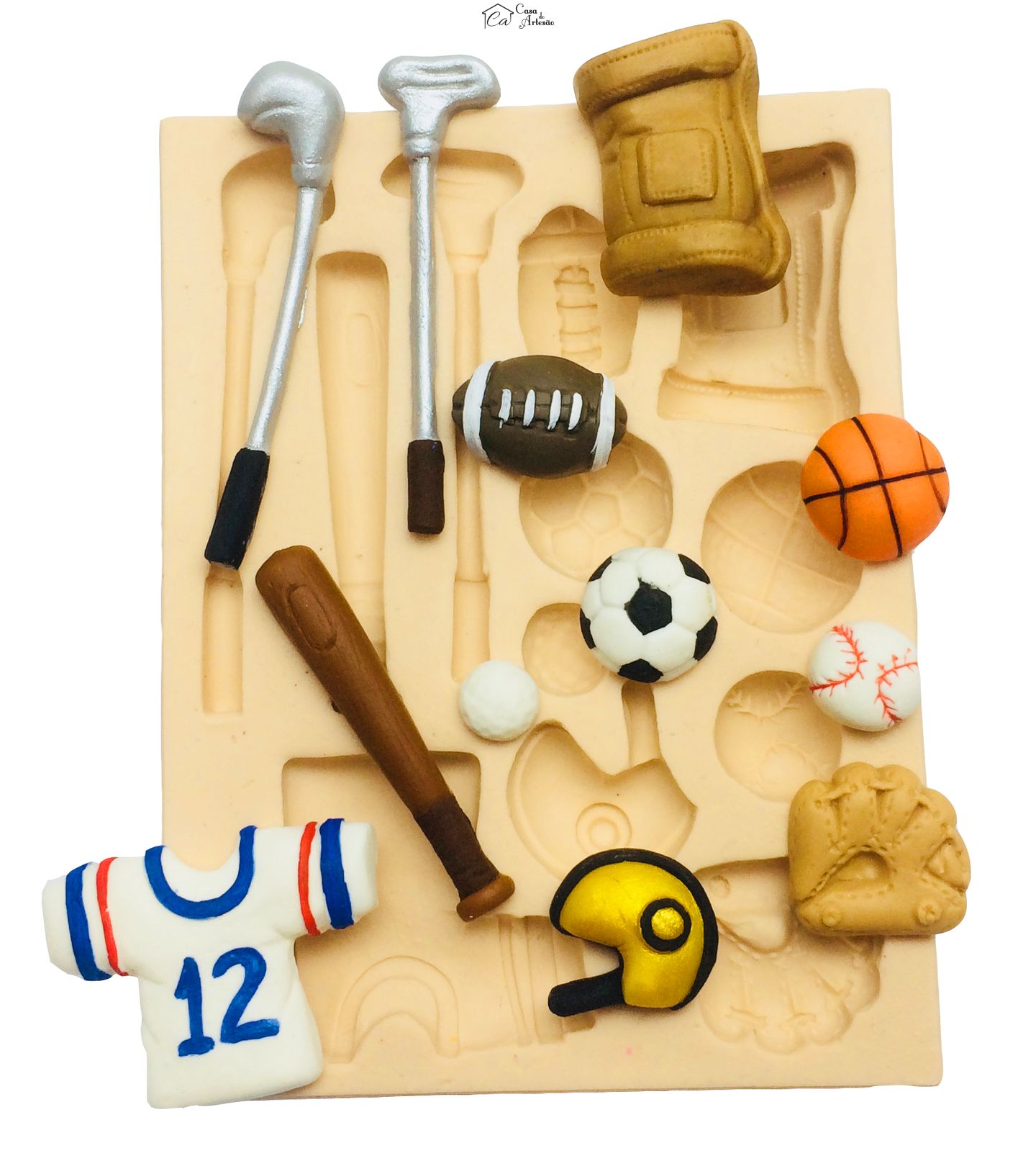 Molde de silicone - Esporte - Golf, Basquete, Futebol, etc - P220