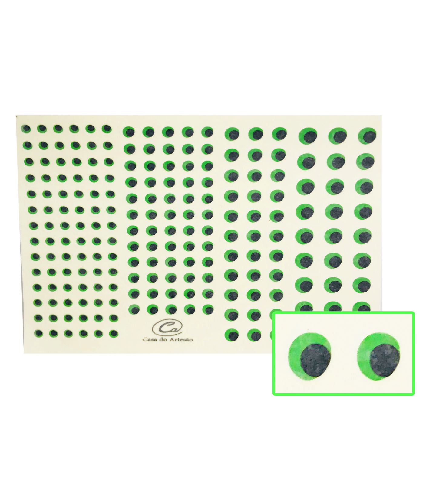 Decalque Olhos - Cartela Com 68 Pares