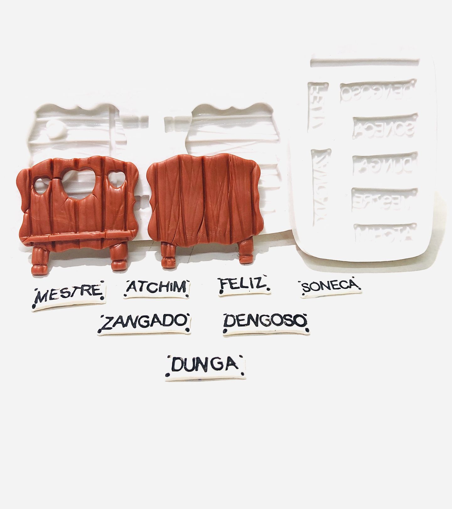 Branca de Neve - Cama (Cabeceira e Pés) e Nomes - P315