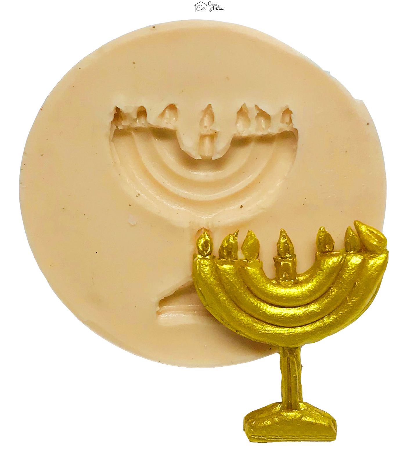 Molde de silicone - Simbolo Judaico - Menorah - Pequeno - P542