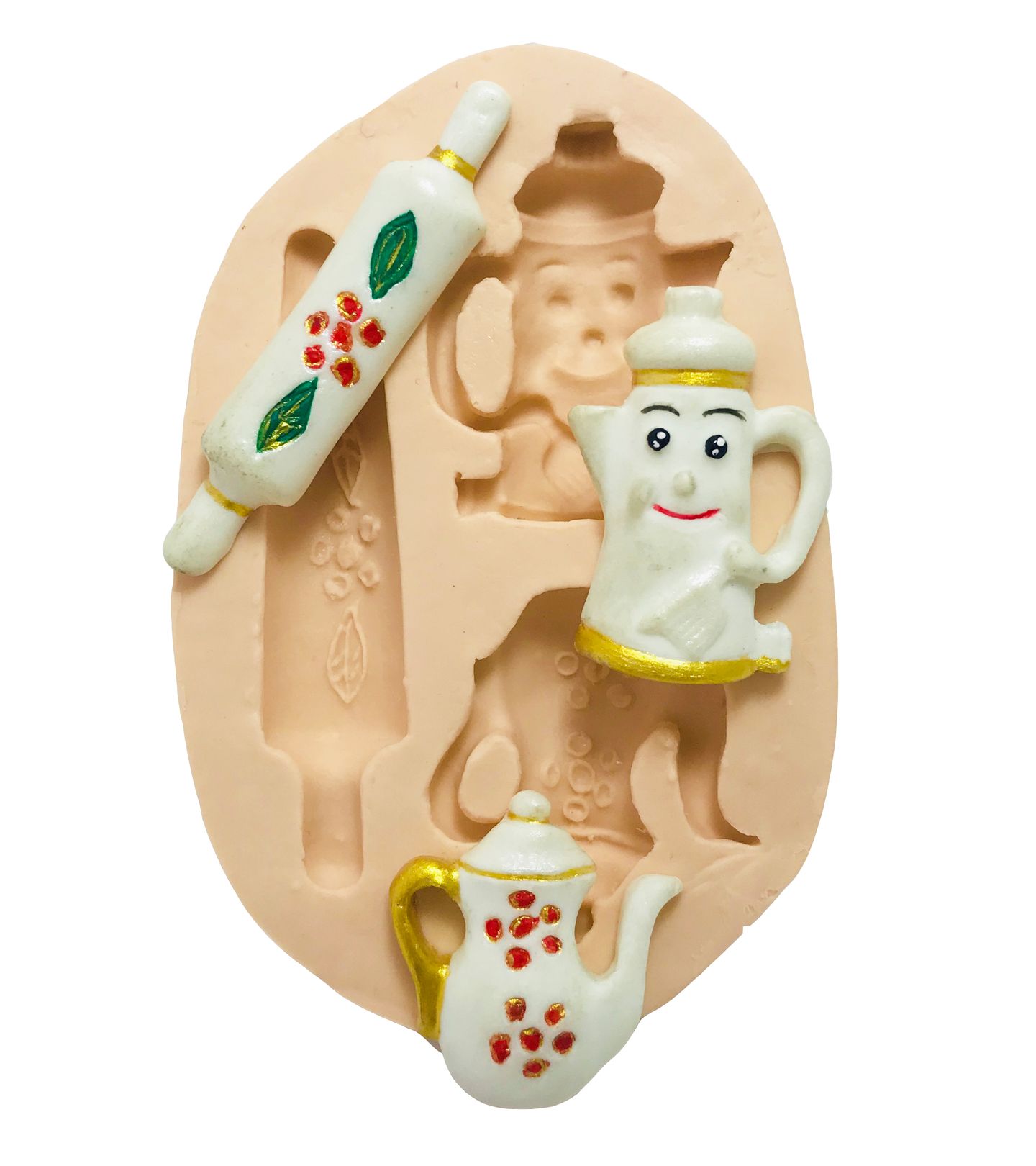 Bule,Cafeteira e Rolo de Massa