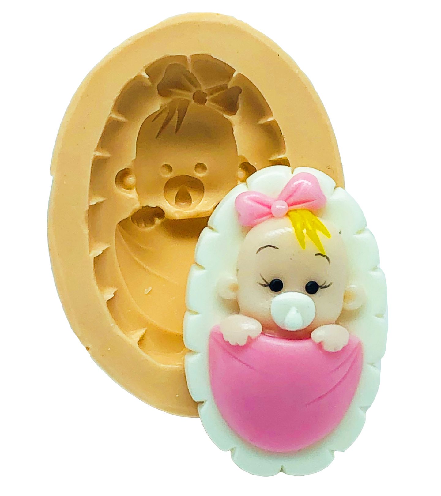 Bebê com Chupeta - Menina - Media - P813