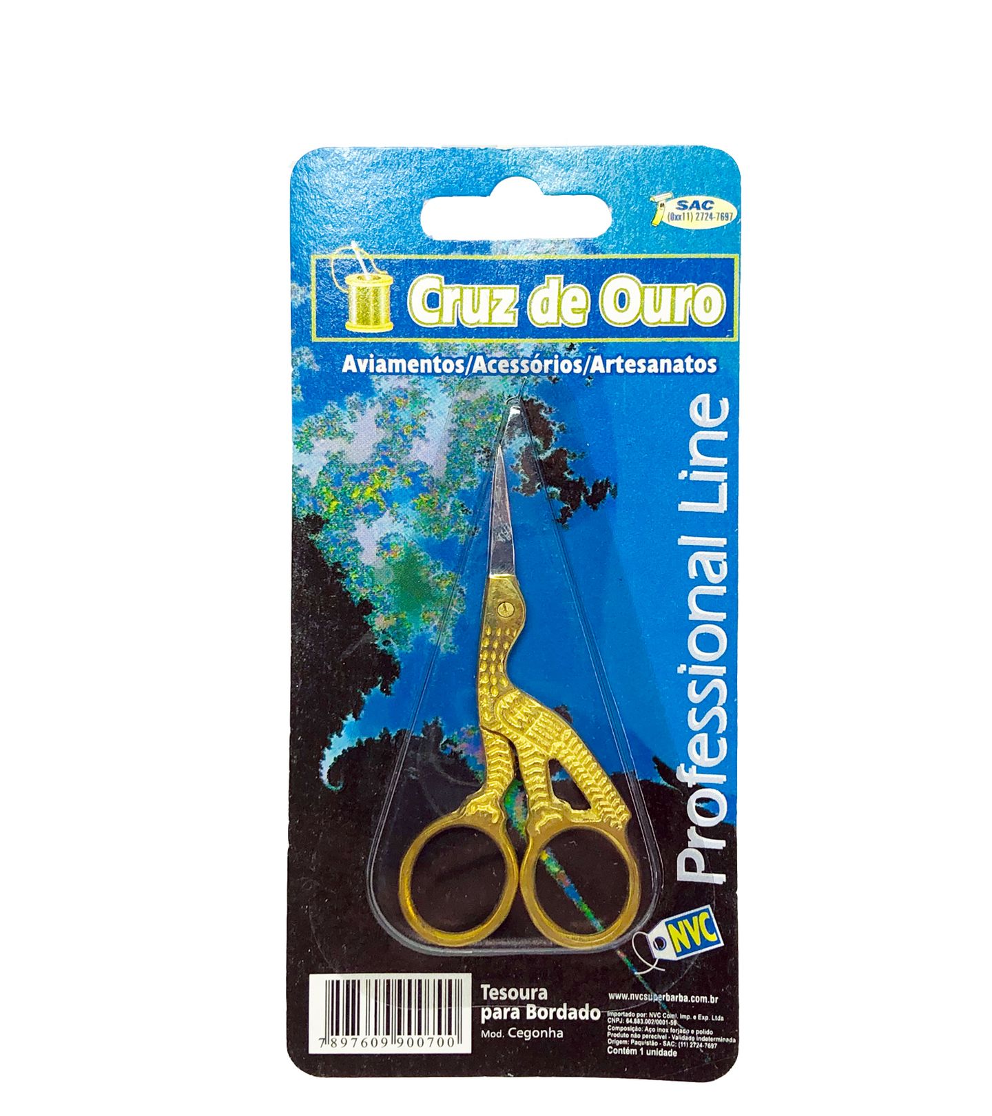 Tesoura Bico de Pato - Dourada - 9 cm