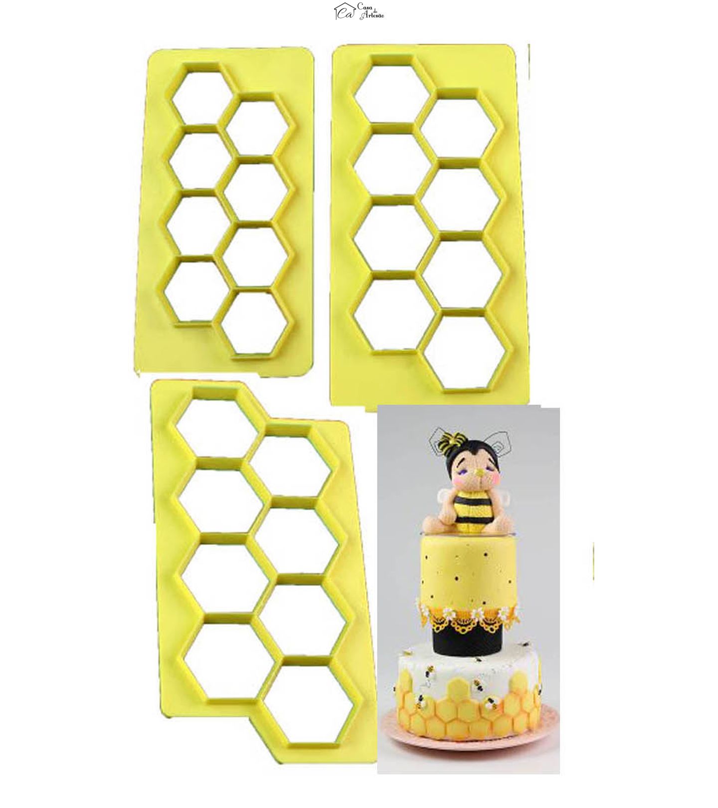 Cortador Blue Star - Geometrico - Hexagono - C/ 03 Peças - Cod.6368