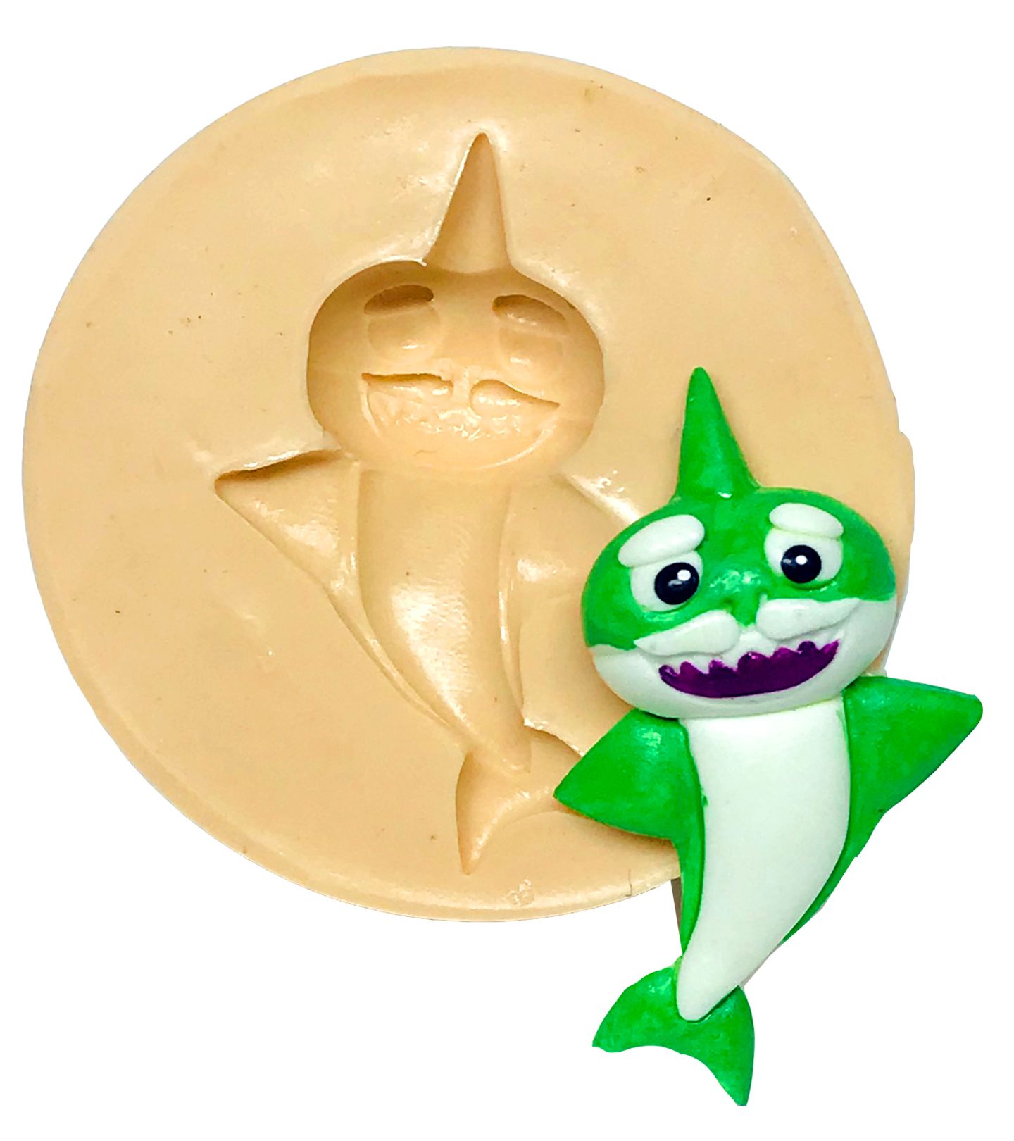 Molde de silicone - Baby Shark - Vovô - Pequeno - P630