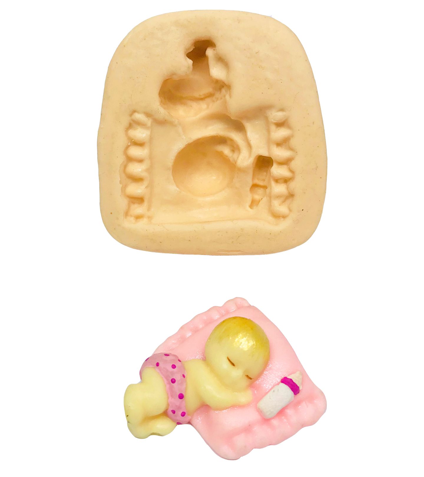 Bebê Dormindo de Lado c/ Mamadeira - P153