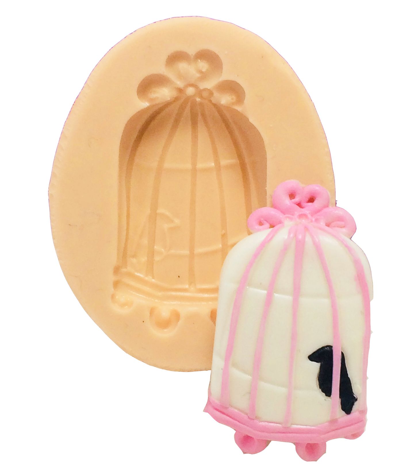 Jardim Encantado - Gaiola com Passaro - Pequena - P375