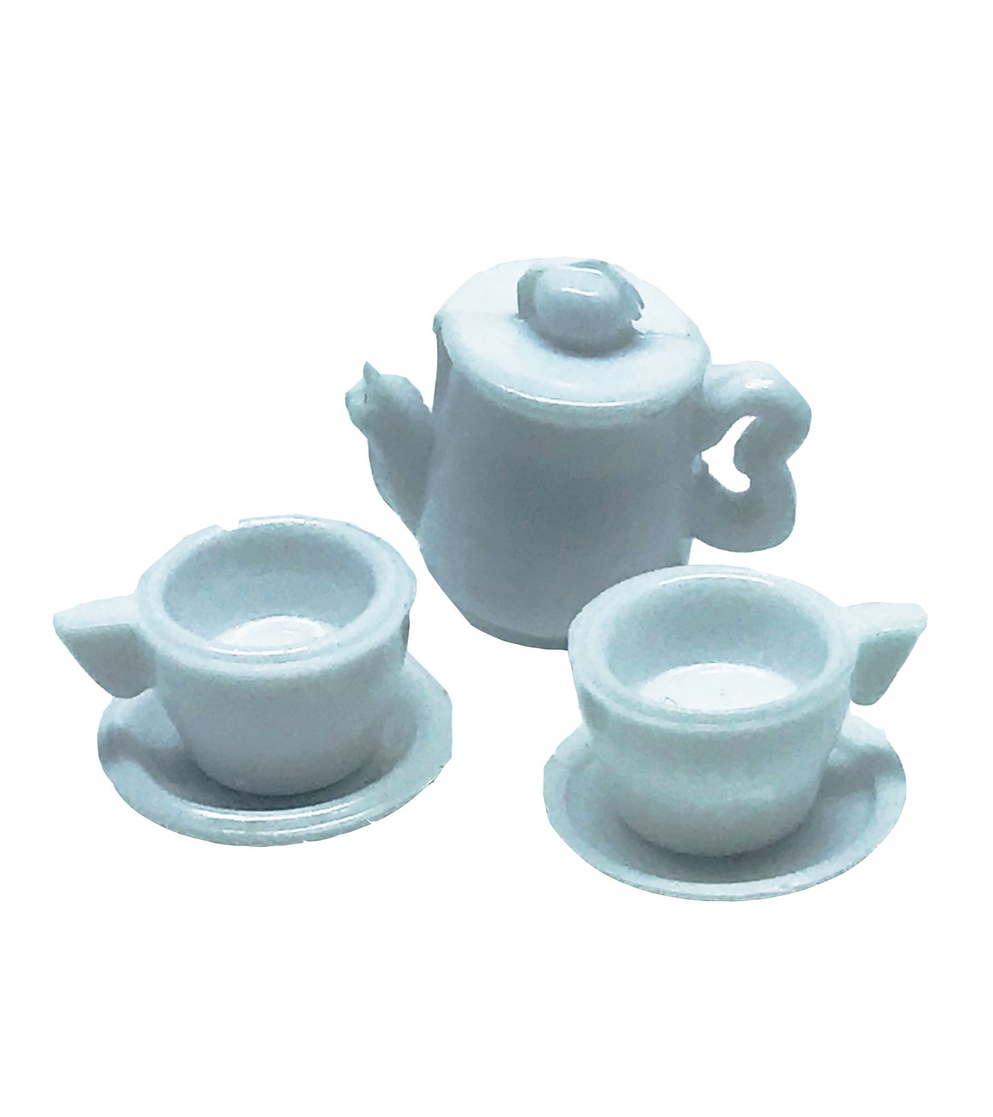 Miniaturas - Kit Cha - Bule, Xicara e Pires - Branco