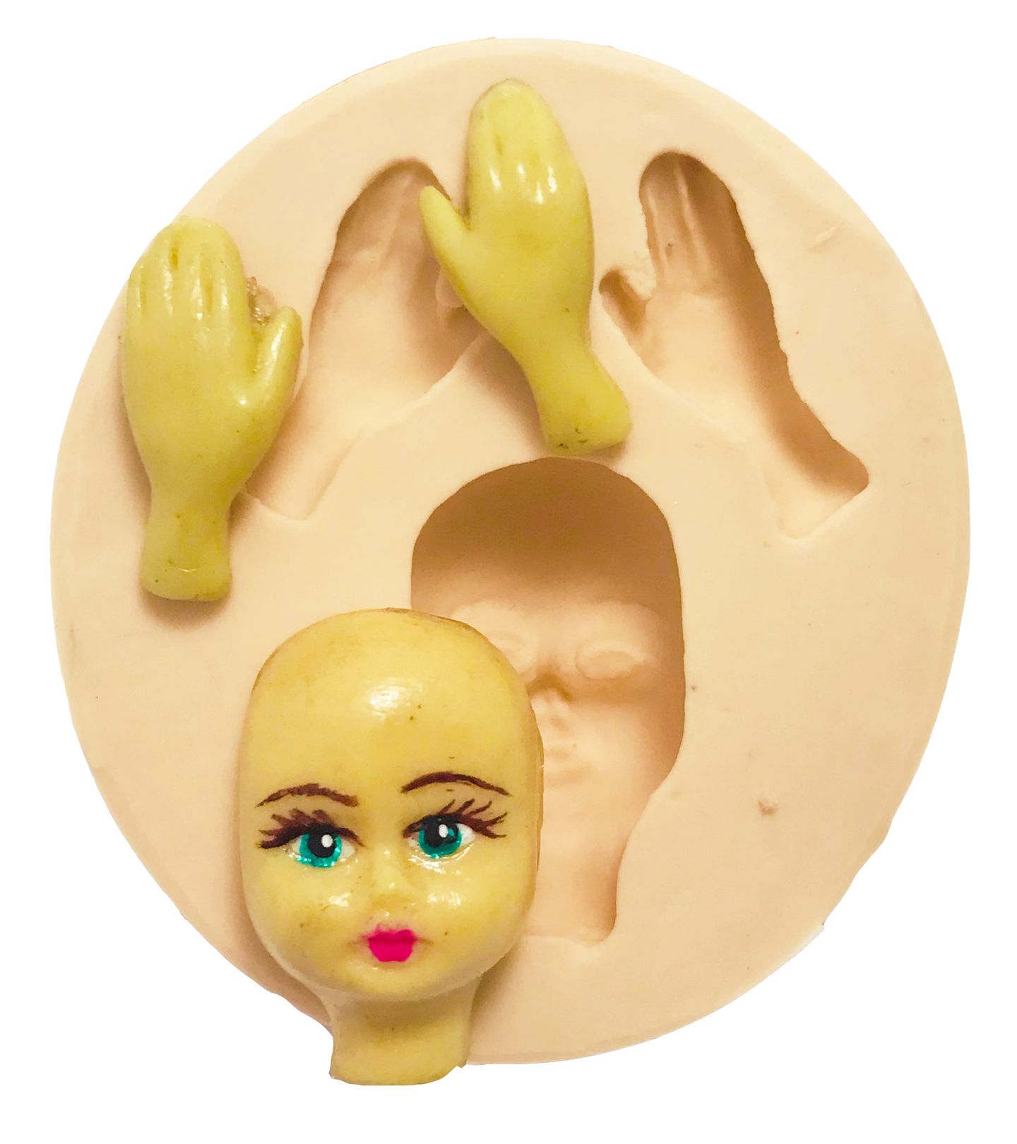 Rosto de Mulher c/ Mãos A Médio