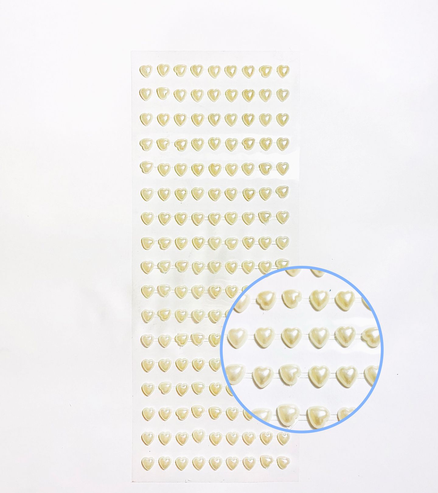 Adesivo - Cartela - 1/2 Perola Coração Maciço - 08 mm