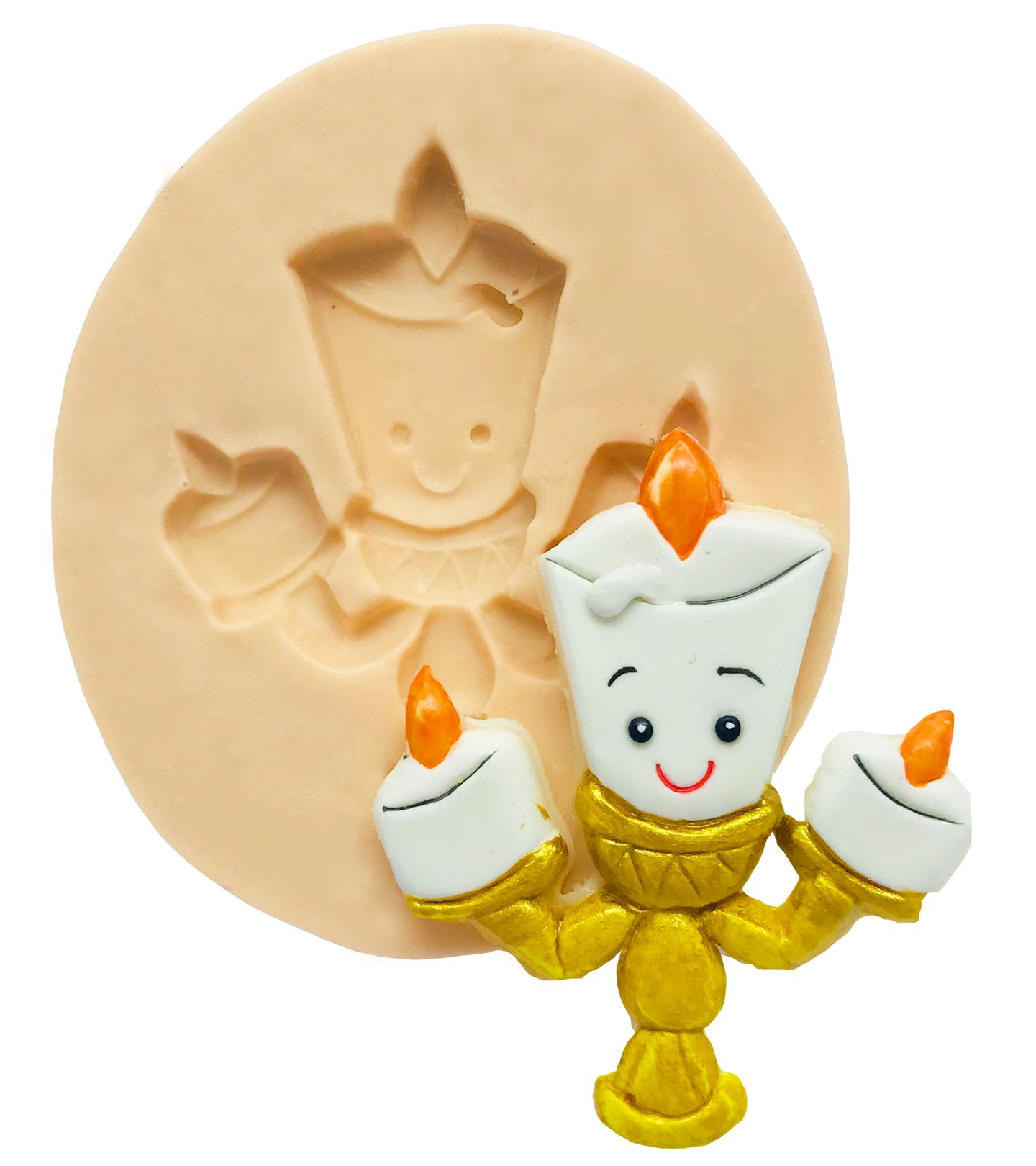 A Bela e A Fera - Candelabro Chapado - Medio - P456