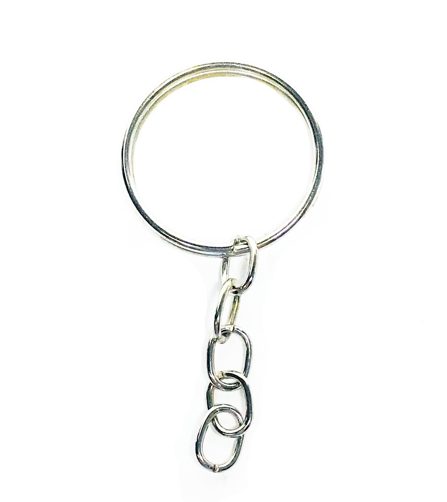 Base p/ Chaveiro Niquelada - Grossa - Pacote c/ 50 pç