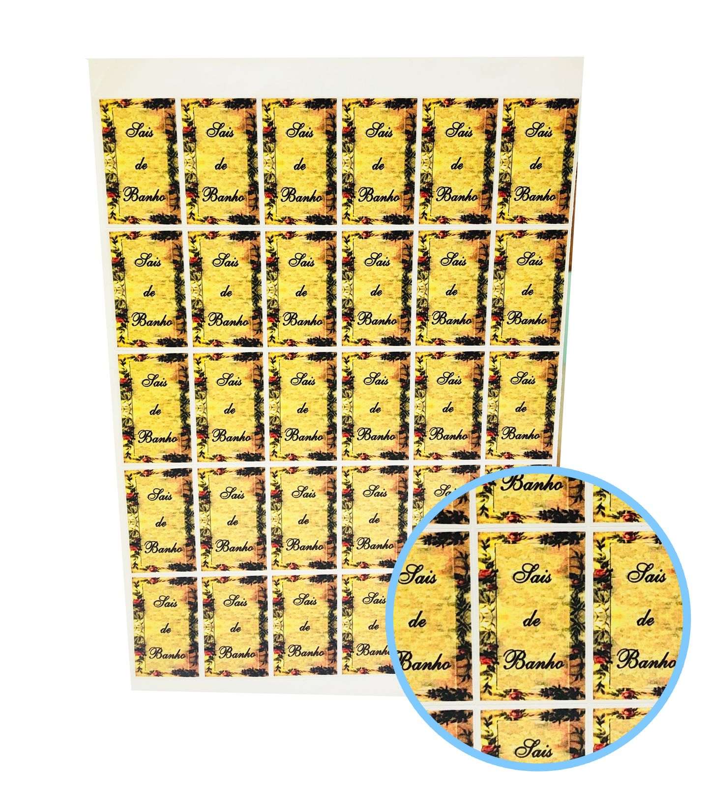 Adesivo p/ Sabonete - Cartela c/ 30