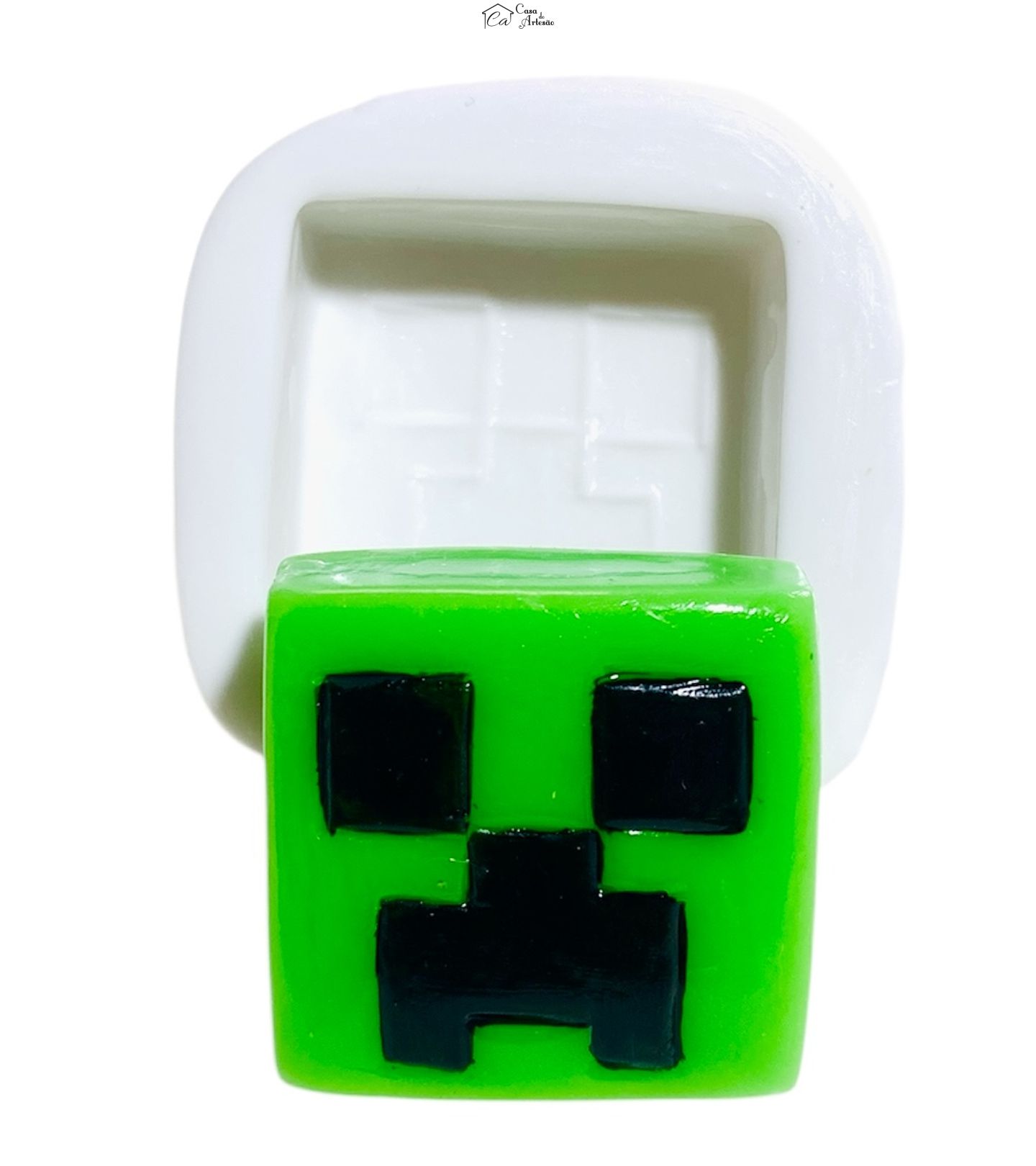Molde de silicone - Minecraft - Rosto Creeper - P1255