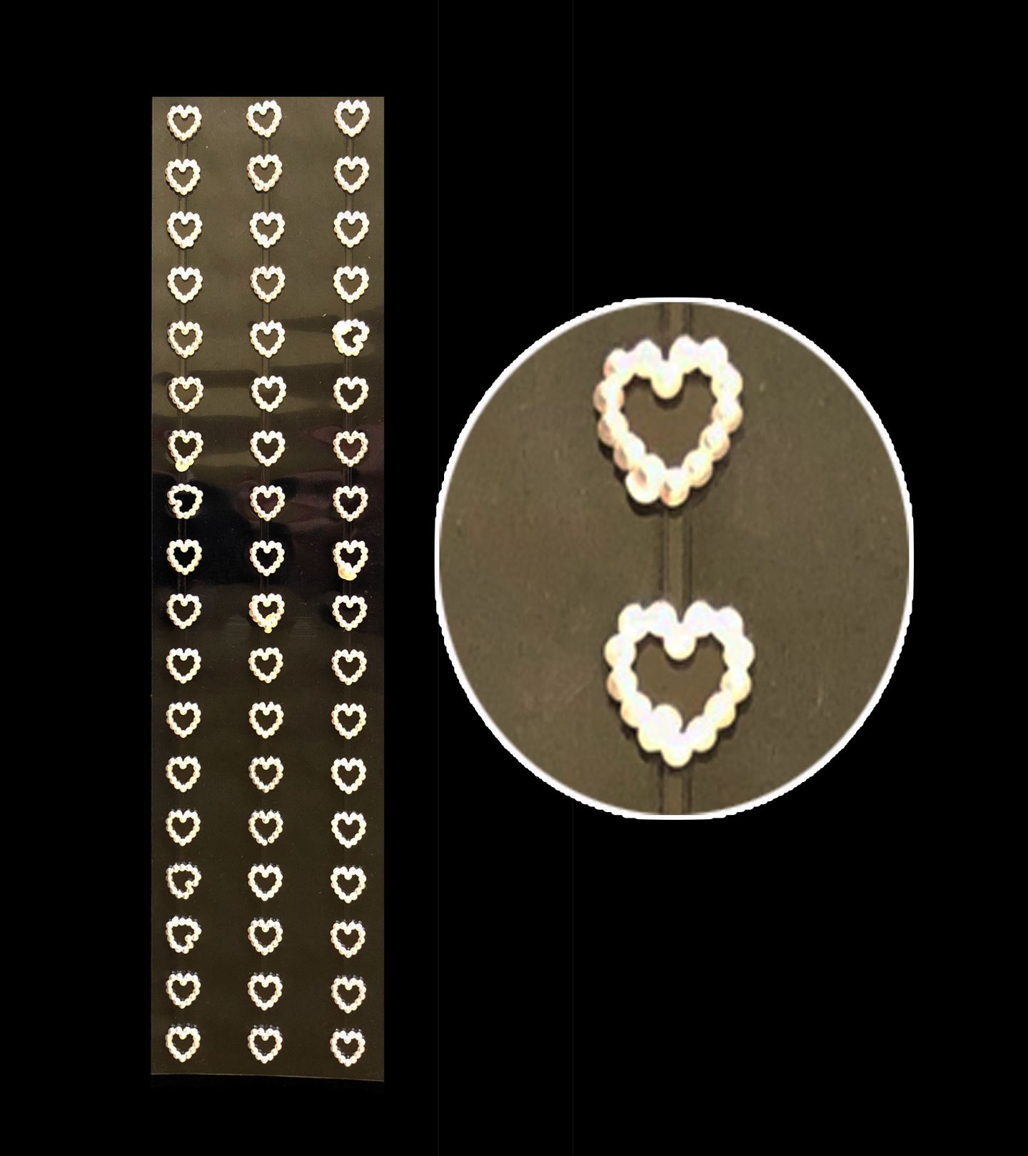 Adesivo - Cartela - Coração de Perola - 10 mm