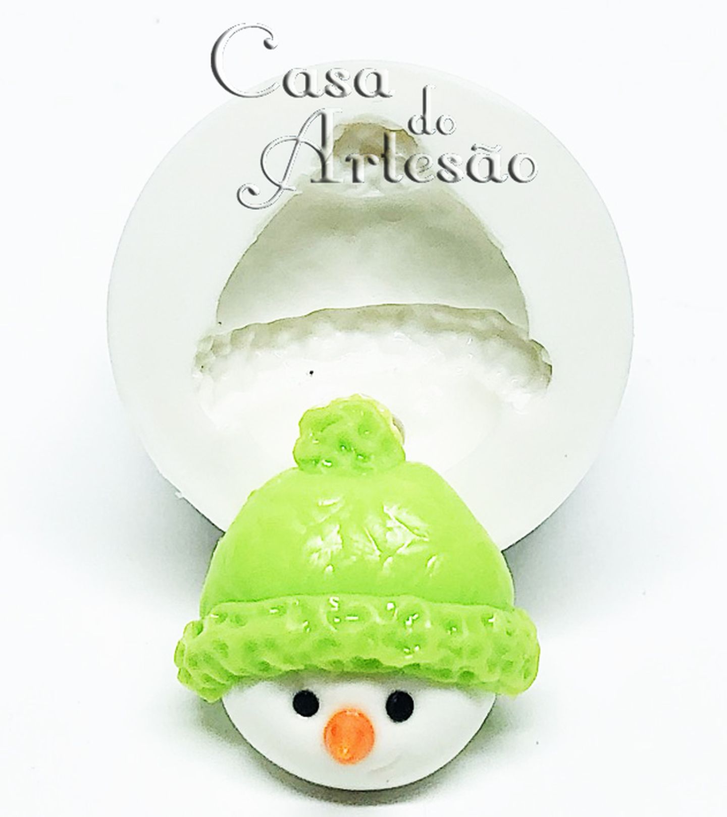 Molde de silicone - Natal - Rosto Boneco de Neve - Pequeno - P929