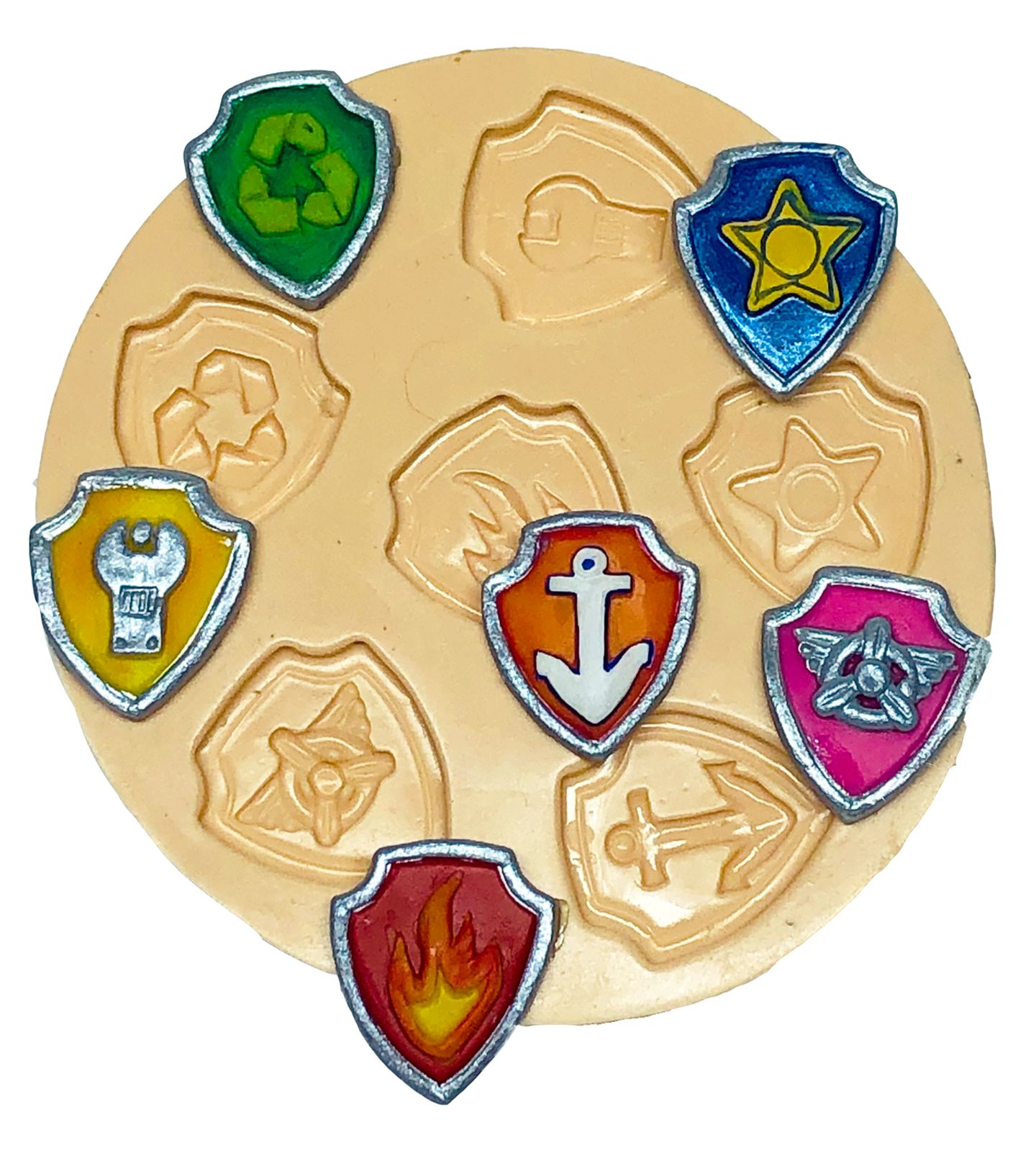 Molde de silicone - Patrulha Canina - Escudos Pequenos