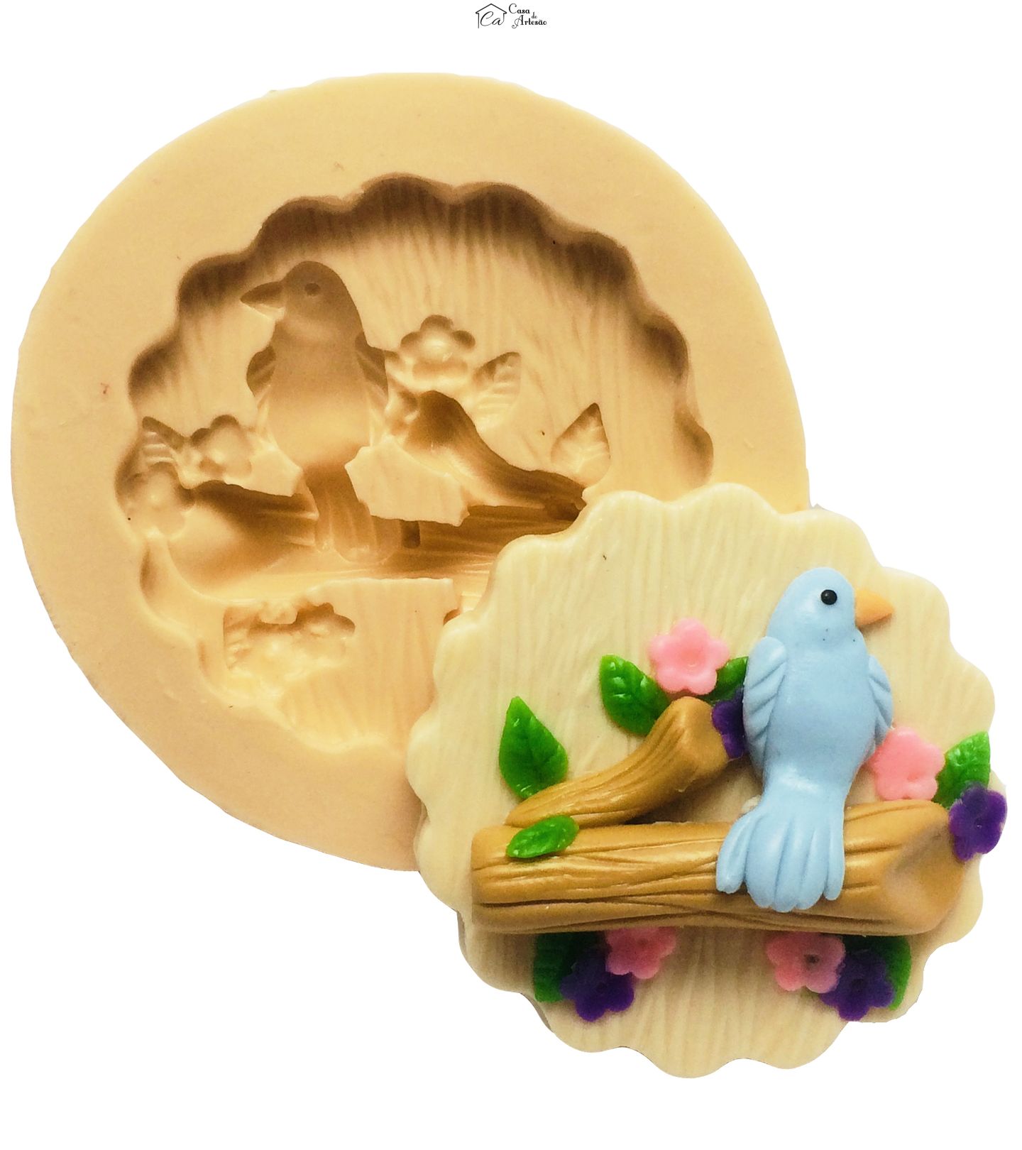 Molde de silicone - Jardim Encantado - Passaro - Medio - P372