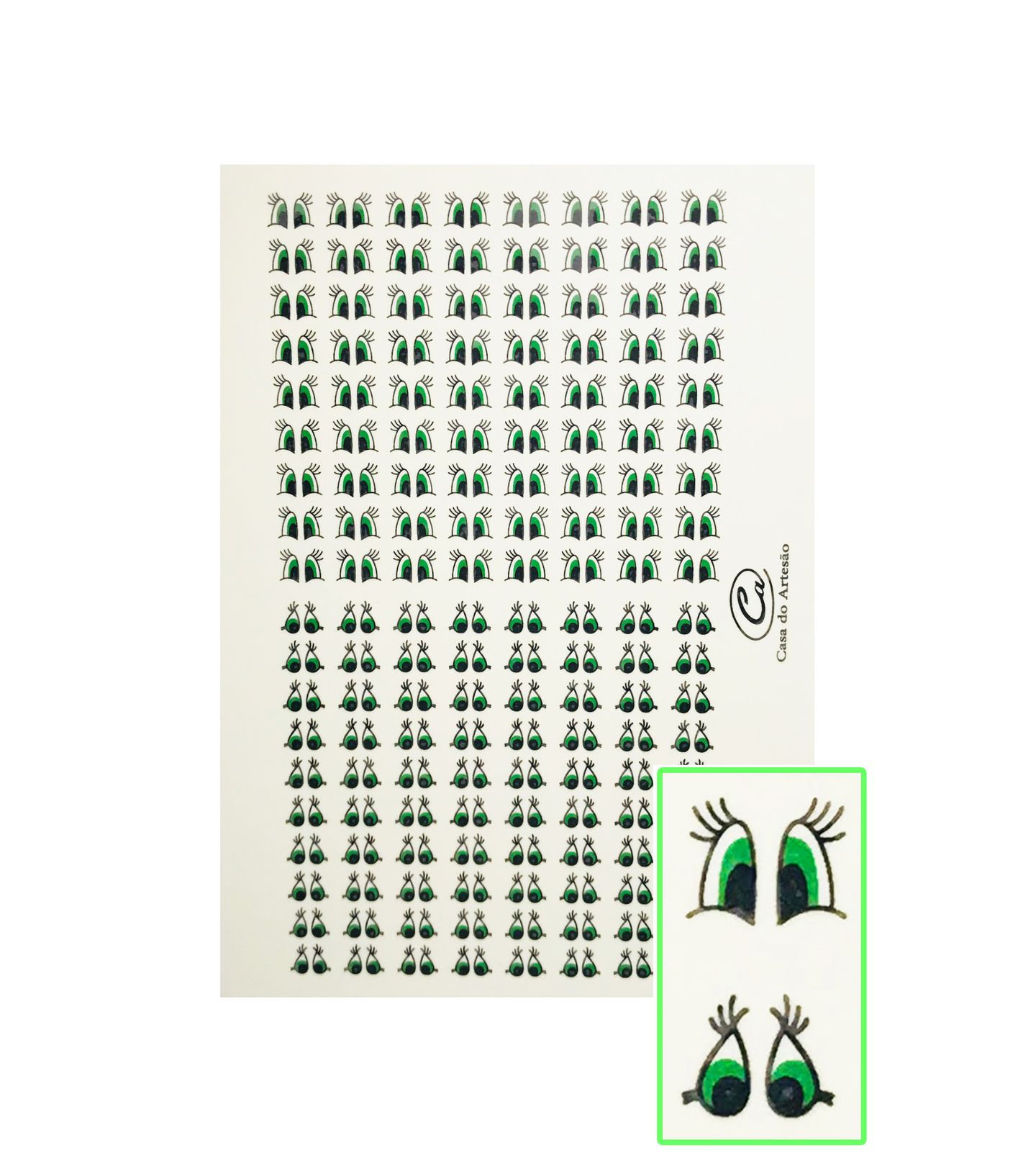 Decalques de Olhos p/ Bichinhos - Pq
