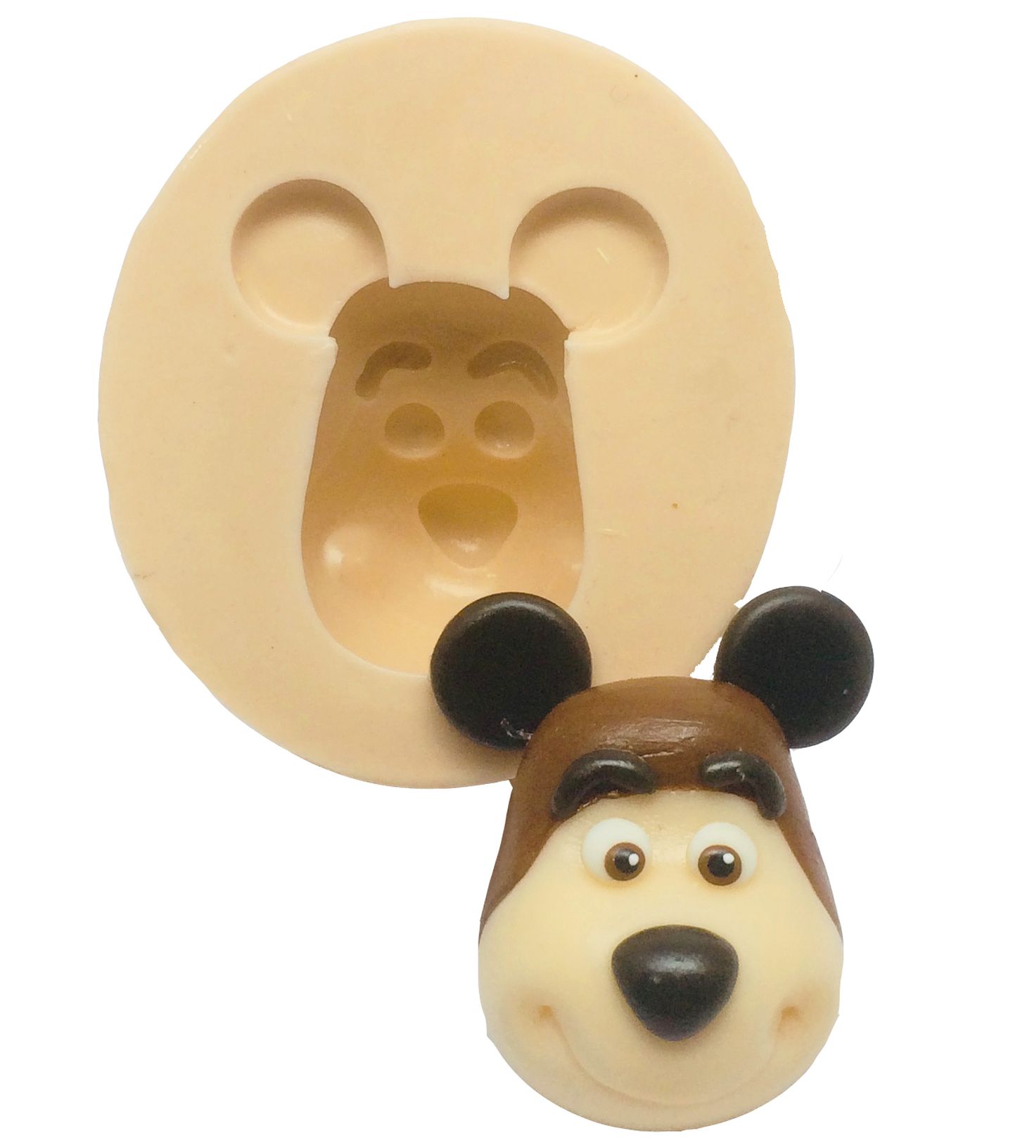 Molde de silicone - Masha e o Urso - Rosto Urso - Pequeno - P368
